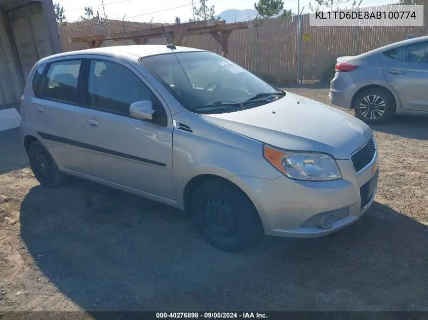 2010 Chevrolet Aveo Lt VIN: KL1TD6DE8AB100774 Lot: 40276898