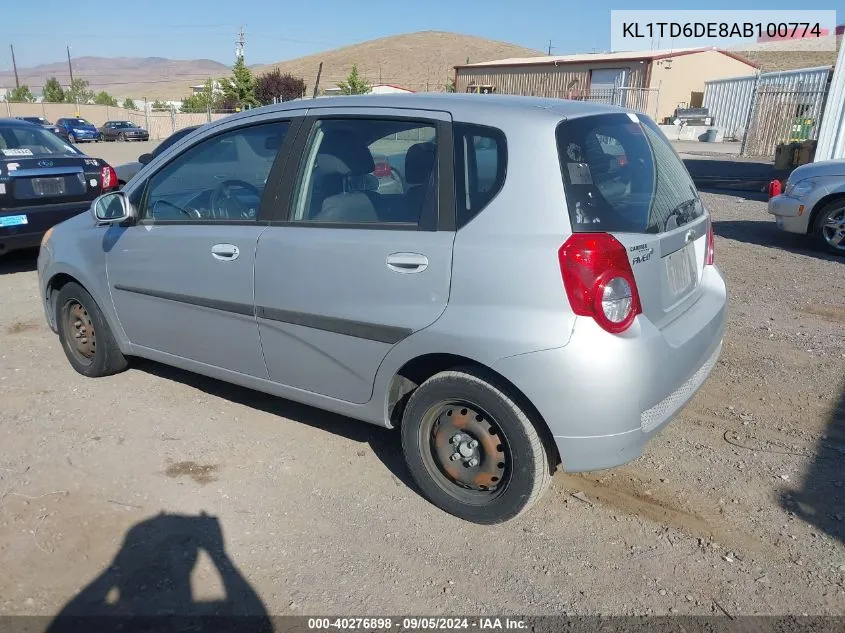 2010 Chevrolet Aveo Lt VIN: KL1TD6DE8AB100774 Lot: 40276898