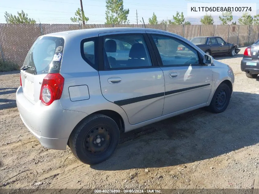 2010 Chevrolet Aveo Lt VIN: KL1TD6DE8AB100774 Lot: 40276898