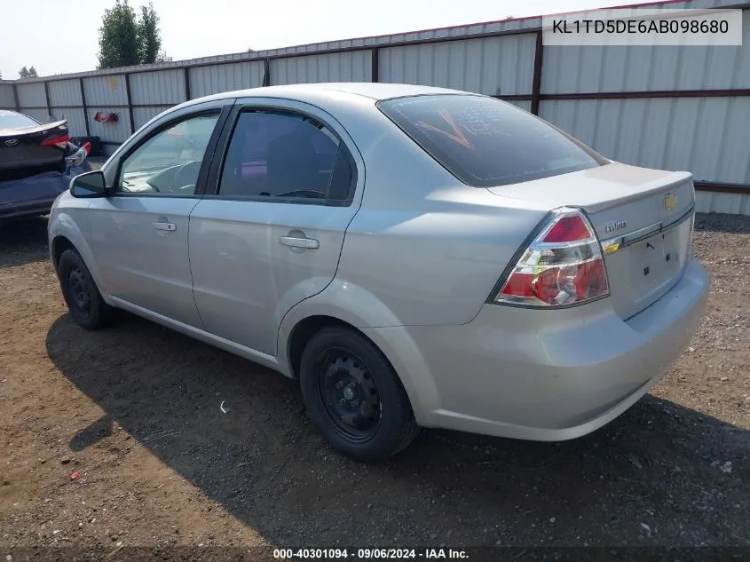 KL1TD5DE6AB098680 2010 Chevrolet Aveo Ls