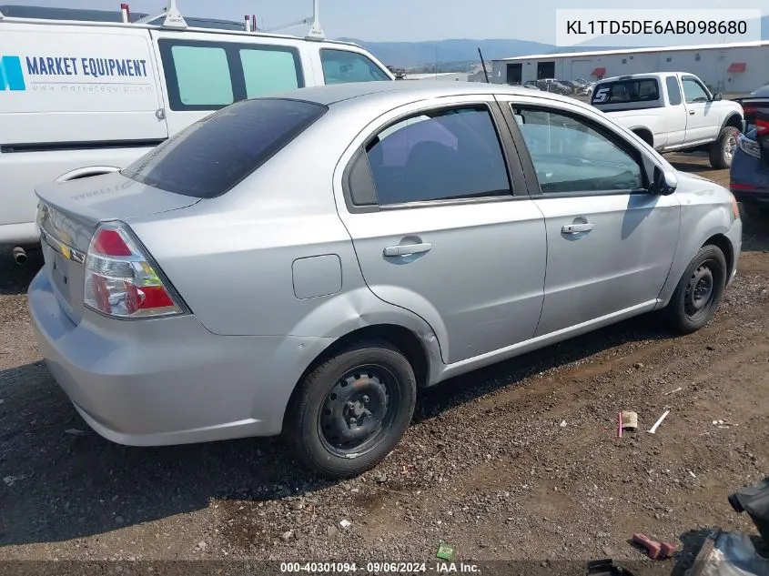 KL1TD5DE6AB098680 2010 Chevrolet Aveo Ls