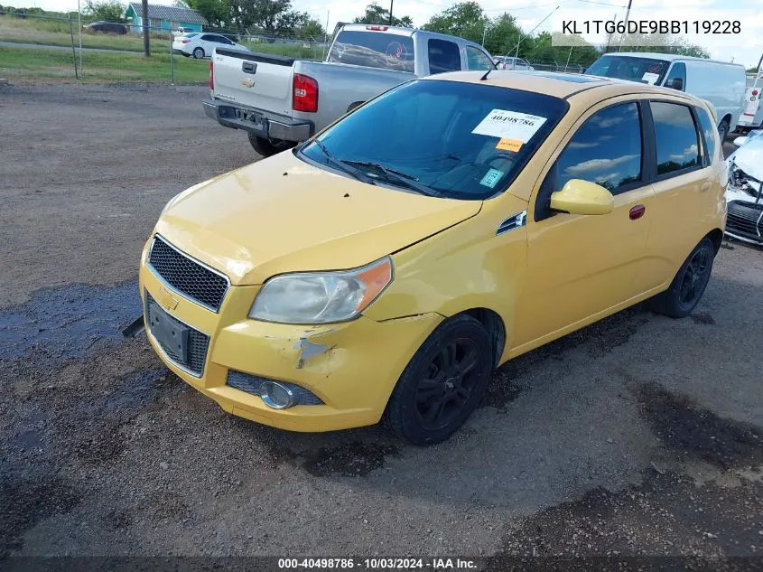 KL1TG6DE9BB119228 2011 Chevrolet Aveo 2Lt