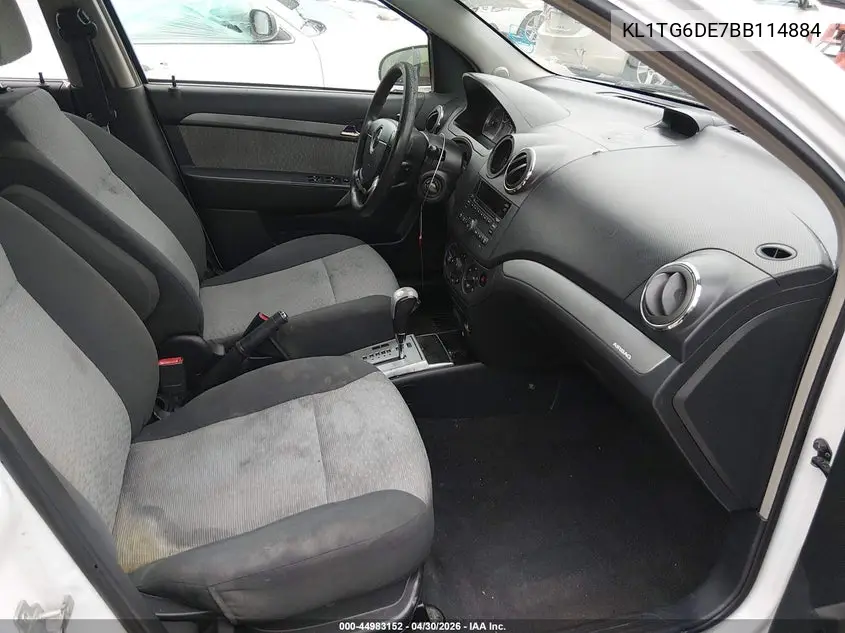 2011 Chevrolet Aveo 2Lt VIN: KL1TG6DE7BB114884 Lot: 44983152