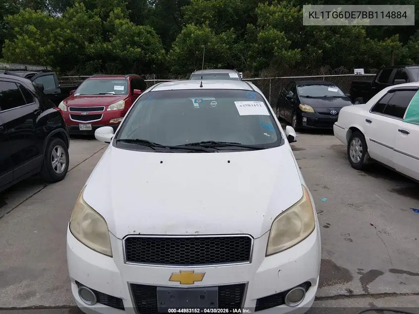 2011 Chevrolet Aveo 2Lt VIN: KL1TG6DE7BB114884 Lot: 44983152