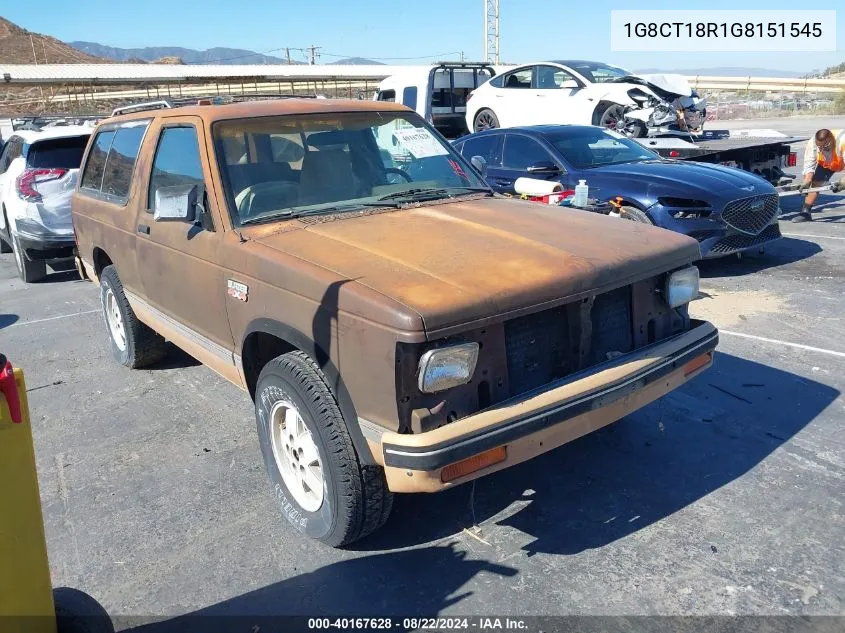 1G8CT18R1G8151545 1986 Chevrolet Blazer S10