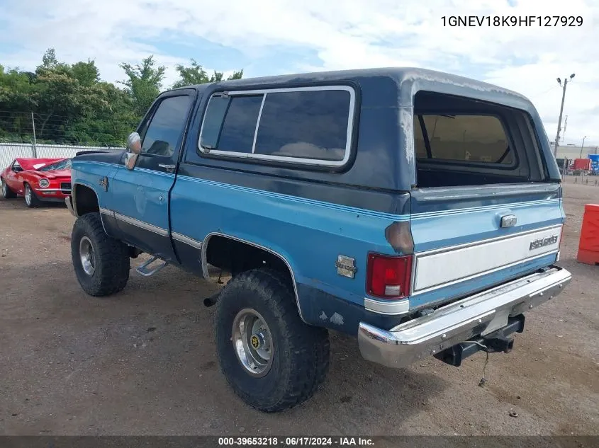 1987 Chevrolet Blazer V10 VIN: 1GNEV18K9HF127929 Lot: 39653218