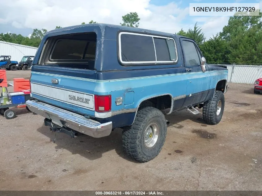 1987 Chevrolet Blazer V10 VIN: 1GNEV18K9HF127929 Lot: 39653218