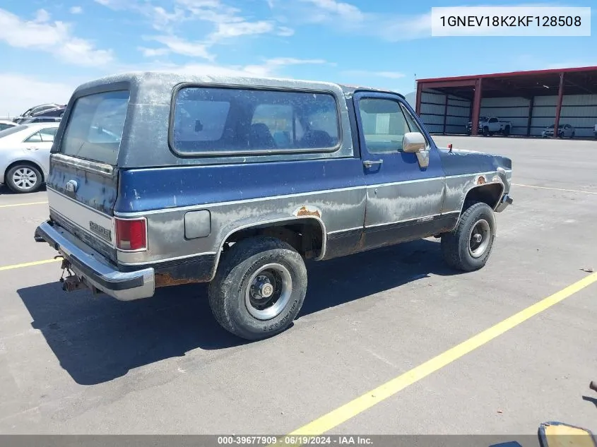 1989 Chevrolet Blazer V10 VIN: 1GNEV18K2KF128508 Lot: 39677909