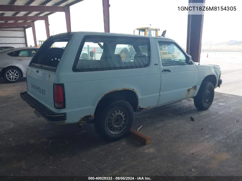 1GNCT18Z6M8154305 1991 Chevrolet Blazer S10