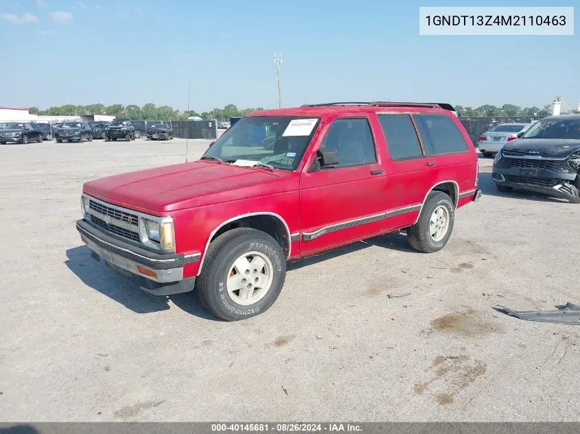 1991 Chevrolet Blazer S10 VIN: 1GNDT13Z4M2110463 Lot: 40145681