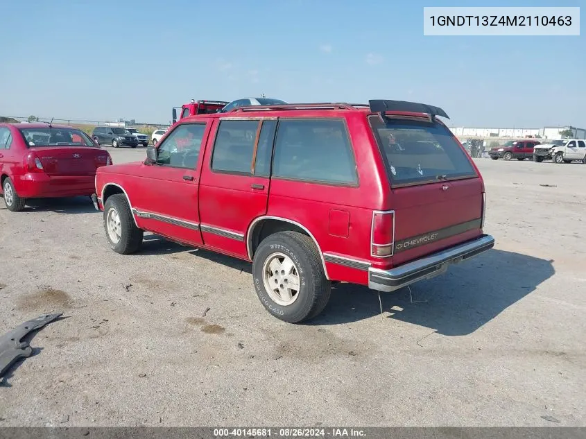 1991 Chevrolet Blazer S10 VIN: 1GNDT13Z4M2110463 Lot: 40145681