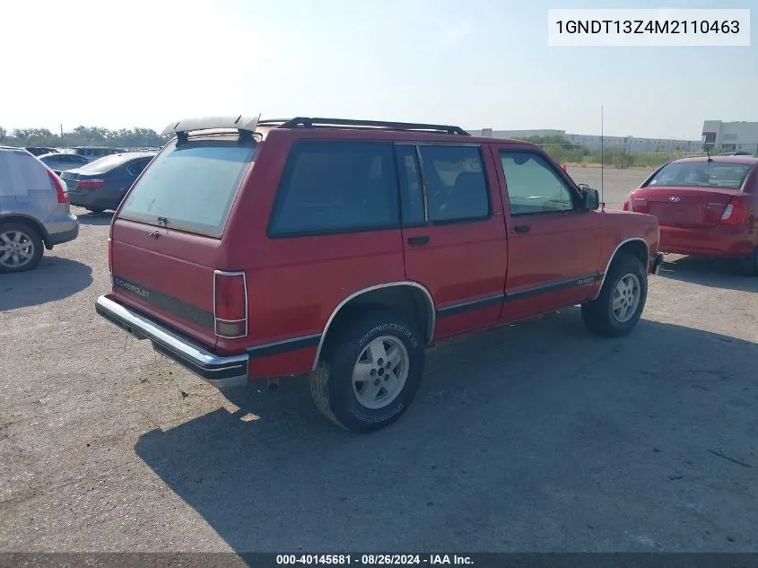 1991 Chevrolet Blazer S10 VIN: 1GNDT13Z4M2110463 Lot: 40145681