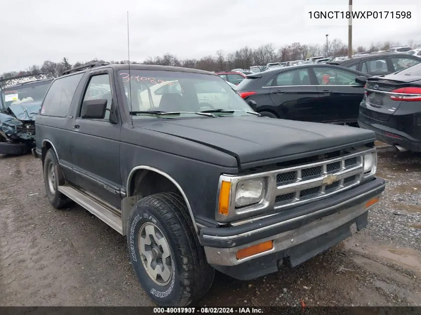 1993 Chevrolet Blazer S10 VIN: 1GNCT18WXP0171598 Lot: 40017937