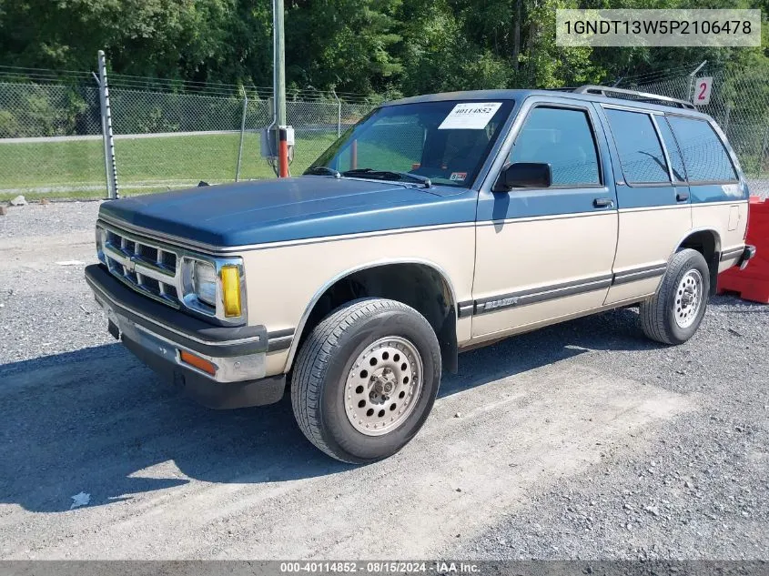 1993 Chevrolet Blazer S10 VIN: 1GNDT13W5P2106478 Lot: 40114852