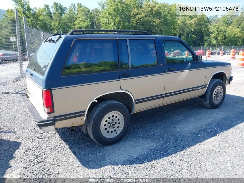 1993 Chevrolet Blazer S10 VIN: 1GNDT13W5P2106478 Lot: 40114852