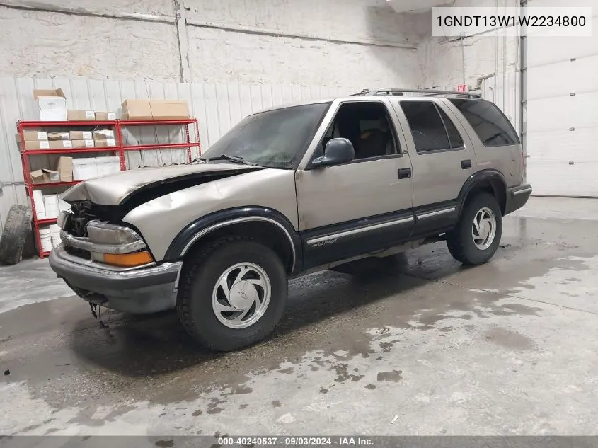 1GNDT13W1W2234800 1998 Chevrolet Blazer Lt