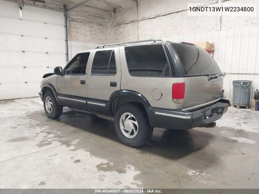 1998 Chevrolet Blazer Lt VIN: 1GNDT13W1W2234800 Lot: 40240537