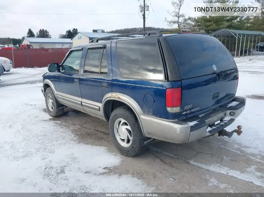 1GNDT13W4Y2330777 2000 Chevrolet Blazer Lt