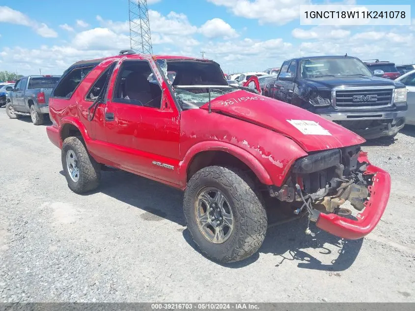 1GNCT18W11K241078 2001 Chevrolet Blazer Ls