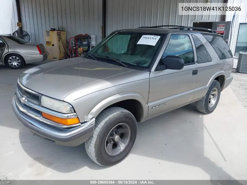 1GNCS18W41K125036 2001 Chevrolet Blazer Ls