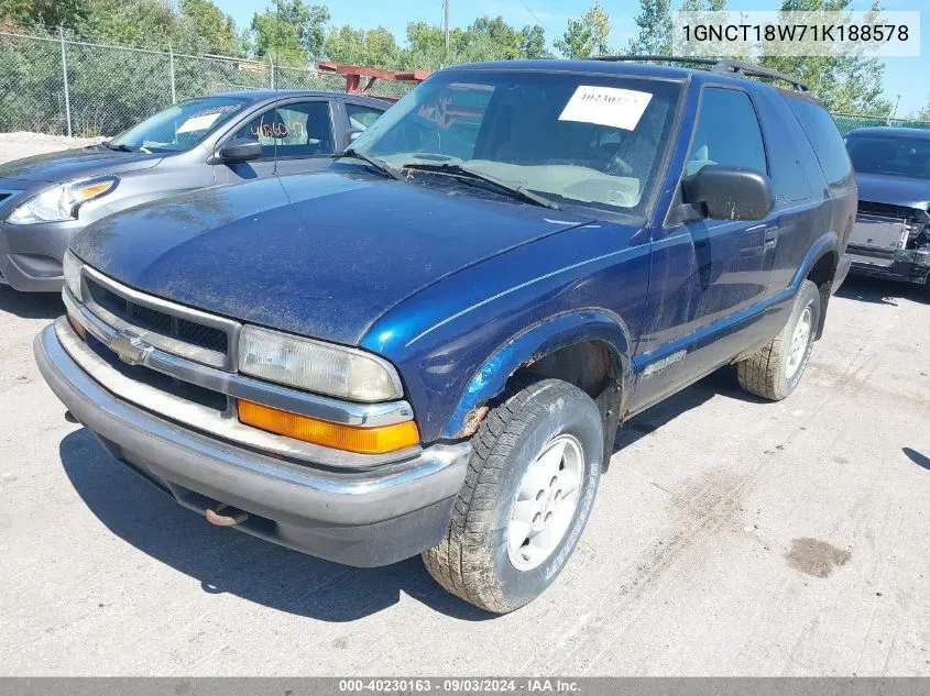 2001 Chevrolet Blazer Ls VIN: 1GNCT18W71K188578 Lot: 40230163