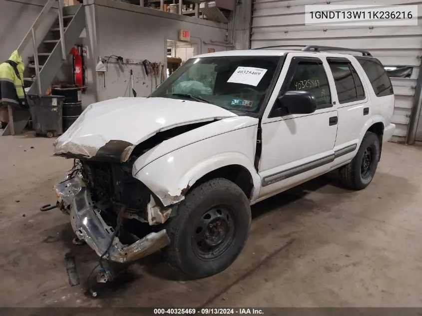 2001 Chevrolet Blazer VIN: 1GNDT13W11K236216 Lot: 40325469