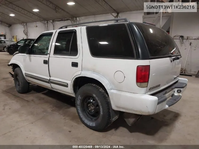 1GNDT13W11K236216 2001 Chevrolet Blazer