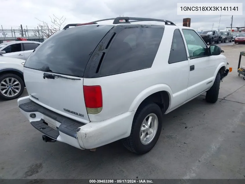 1GNCS18XX3K141141 2003 Chevrolet Blazer Ls