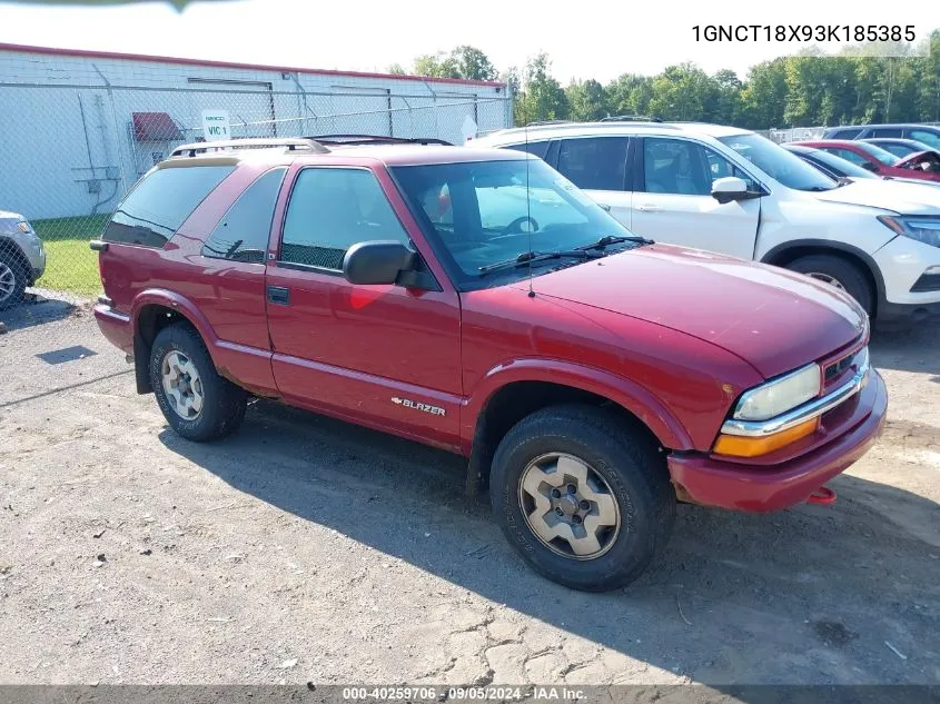 2003 Chevrolet Blazer VIN: 1GNCT18X93K185385 Lot: 40259706