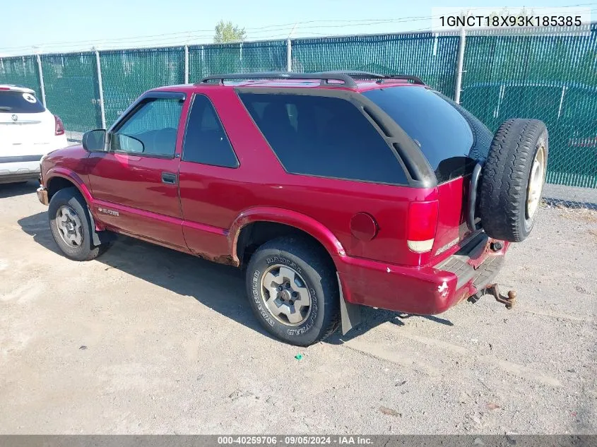 1GNCT18X93K185385 2003 Chevrolet Blazer