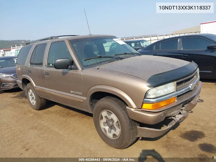 1GNDT13XX3K118337 2003 Chevrolet Blazer Ls