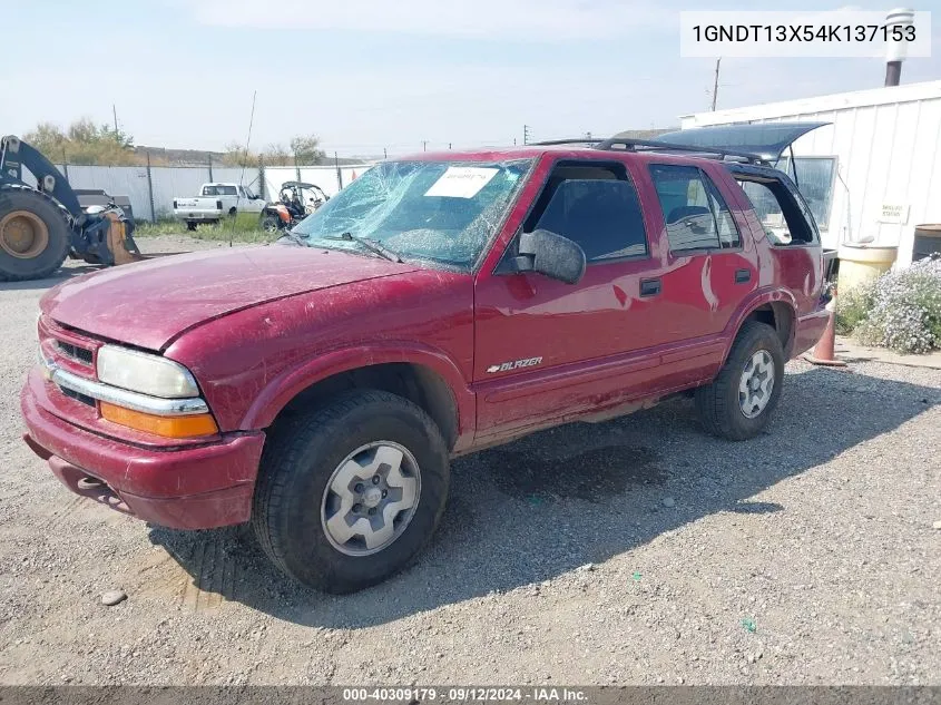 2004 Chevrolet Blazer Ls VIN: 1GNDT13X54K137153 Lot: 40309179