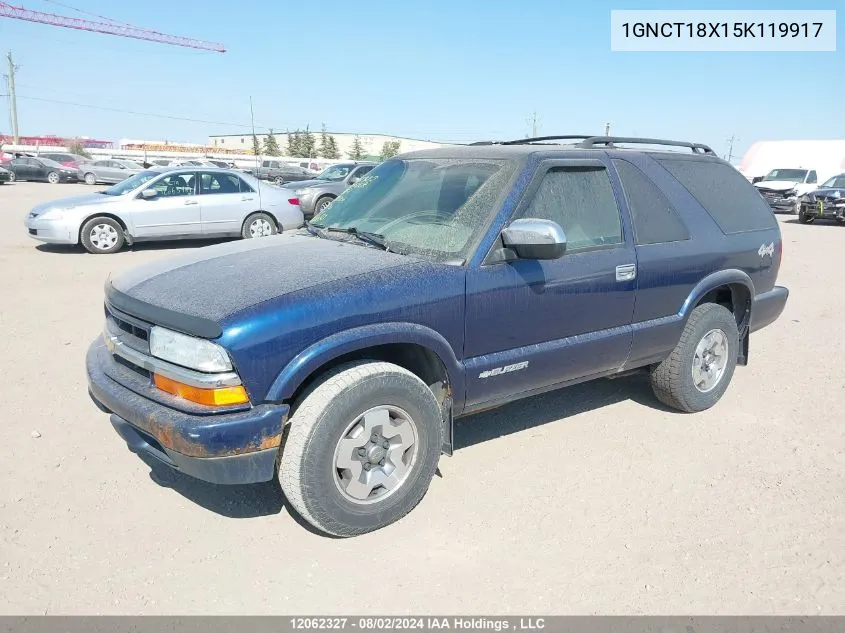 2005 Chevrolet Blazer VIN: 1GNCT18X15K119917 Lot: 12062327