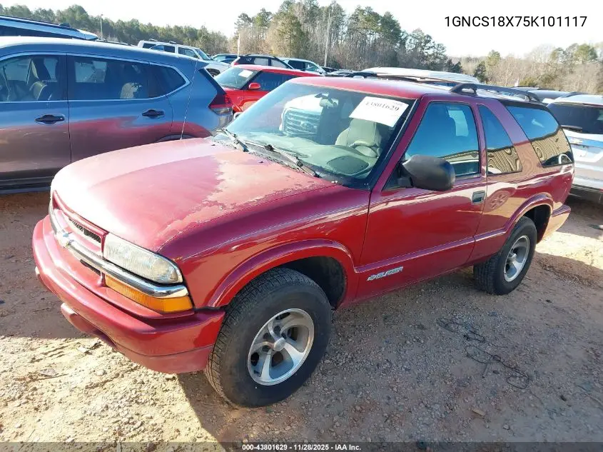 1GNCS18X75K101117 2005 Chevrolet Blazer Ls