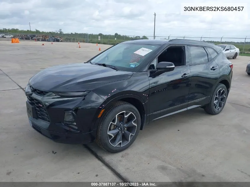 2019 Chevrolet Blazer Rs VIN: 3GNKBERS2KS680457 Lot: 37887137