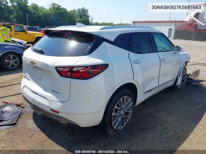 3GNKBKRS7KS691663 2019 Chevrolet Blazer Premier