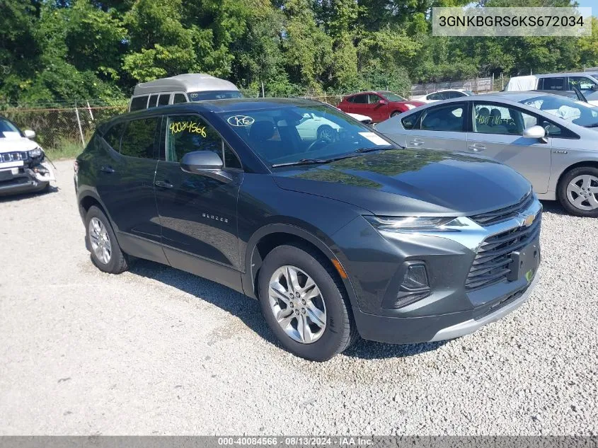 2019 Chevrolet Blazer VIN: 3GNKBGRS6KS672034 Lot: 40084566