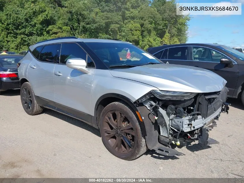 2019 Chevrolet Blazer Rs VIN: 3GNKBJRSXKS684670 Lot: 40182262