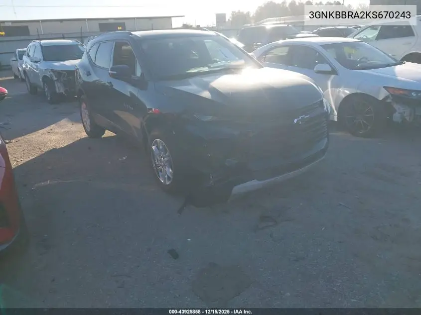 3GNKBBRA2KS670243 2019 Chevrolet Blazer