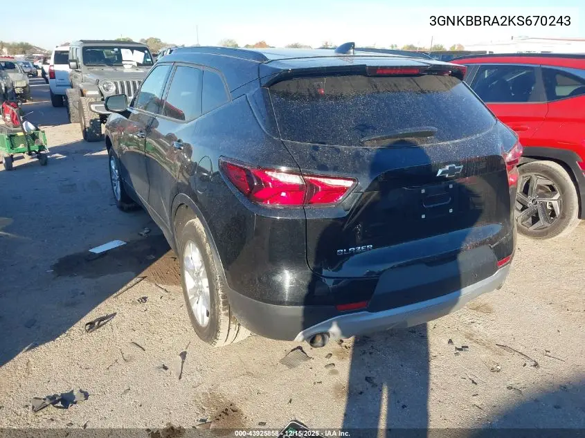 3GNKBBRA2KS670243 2019 Chevrolet Blazer