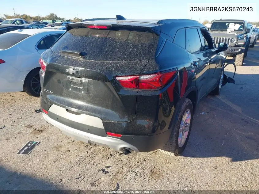 3GNKBBRA2KS670243 2019 Chevrolet Blazer