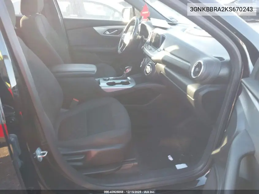 3GNKBBRA2KS670243 2019 Chevrolet Blazer