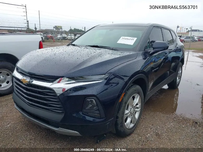 2020 Chevrolet Blazer Fwd 1Lt VIN: 3GNKBBRA6LS563701 Lot: 39456249