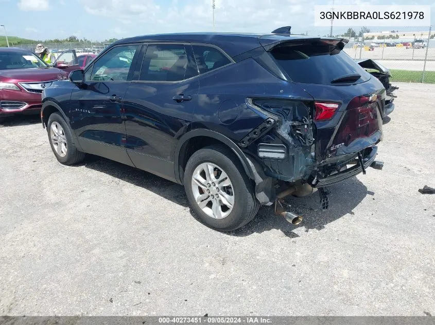 2020 Chevrolet Blazer 1Lt VIN: 3GNKBBRA0LS621978 Lot: 40273451