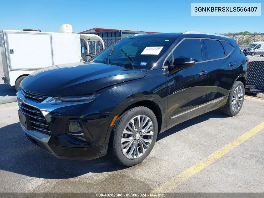 2020 Chevrolet Blazer Fwd Premier VIN: 3GNKBFRSXLS566407 Lot: 40282308