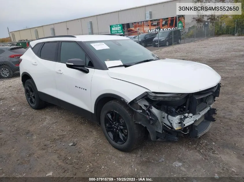 2021 Chevrolet Blazer Lt VIN: 3GNKBCRS4MS552650 Lot: 37915759