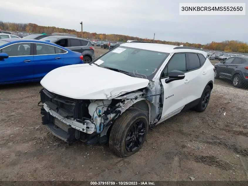 2021 Chevrolet Blazer Lt VIN: 3GNKBCRS4MS552650 Lot: 37915759