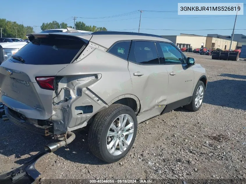 2021 Chevrolet Blazer Awd 3Lt VIN: 3GNKBJR41MS526819 Lot: 40346055