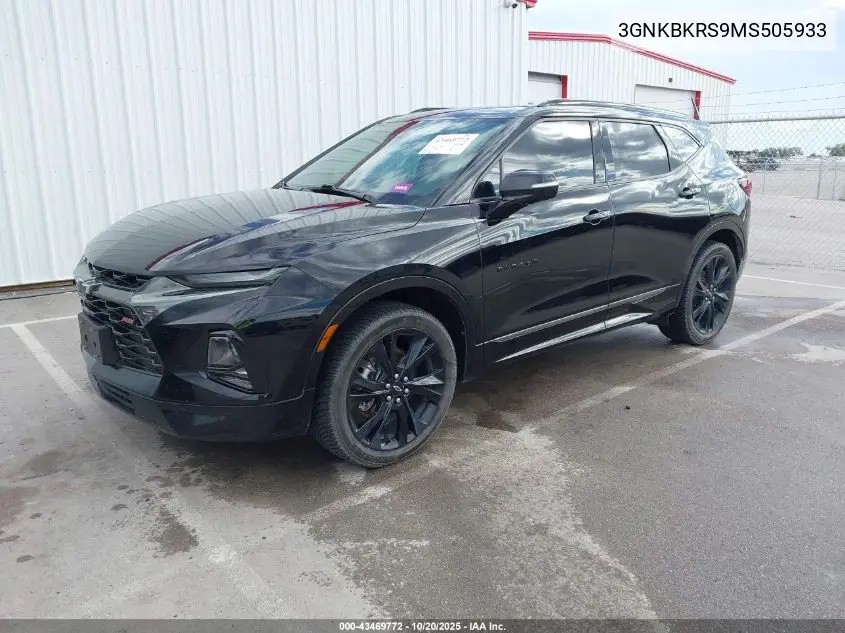 3GNKBKRS9MS505933 2021 Chevrolet Blazer Awd Rs