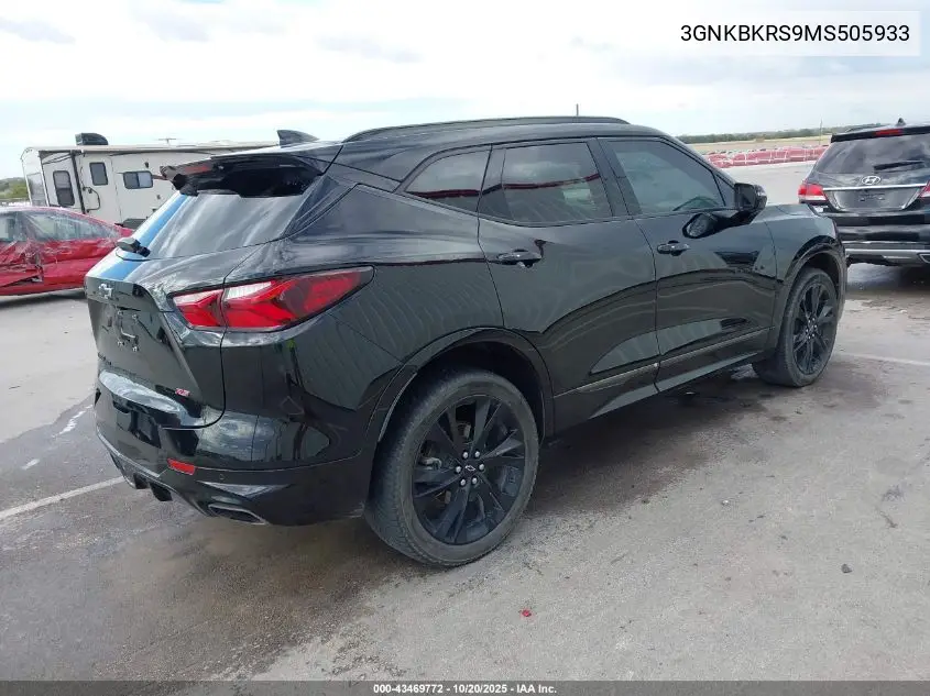 3GNKBKRS9MS505933 2021 Chevrolet Blazer Awd Rs